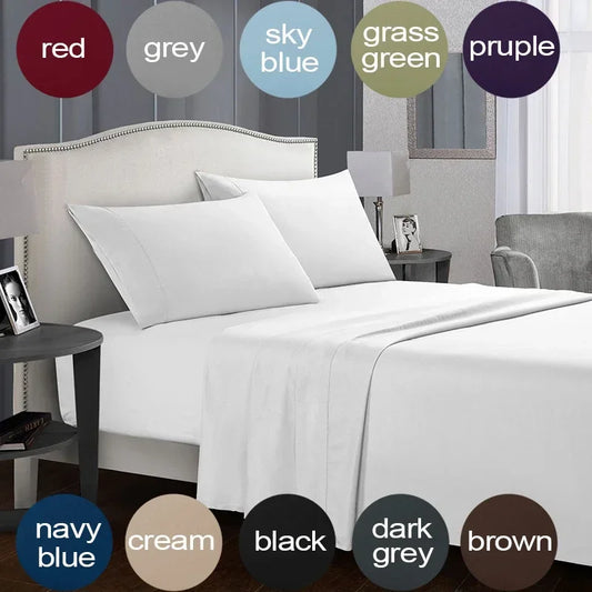 Solid Color Soft Brushed Bedding Set with Pillowcases