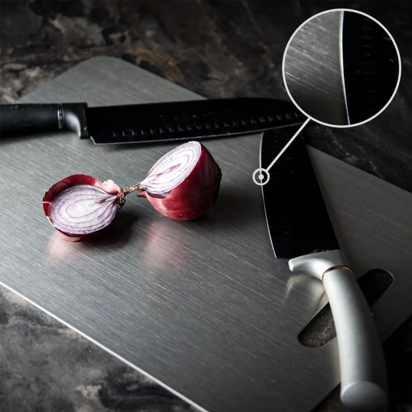 Hygienic Double-Sided Titanium Cutting Board for Kitchen Use