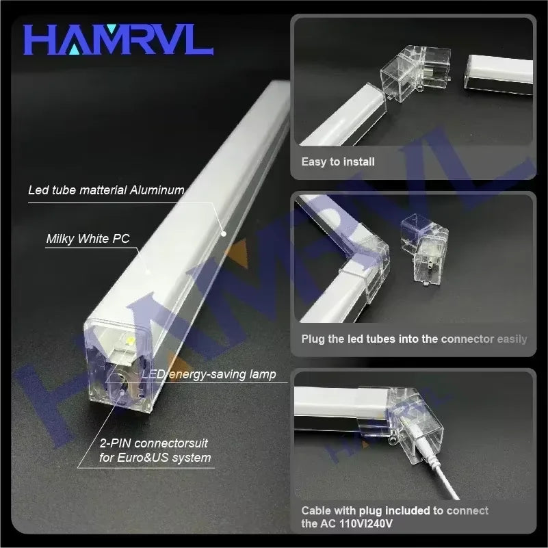 Garage Lights Hexagon Lamp 110-240V LED Tube Honeycomb Ceiling Lighting for Workshop Car Showroom Auto Body Repair Gym