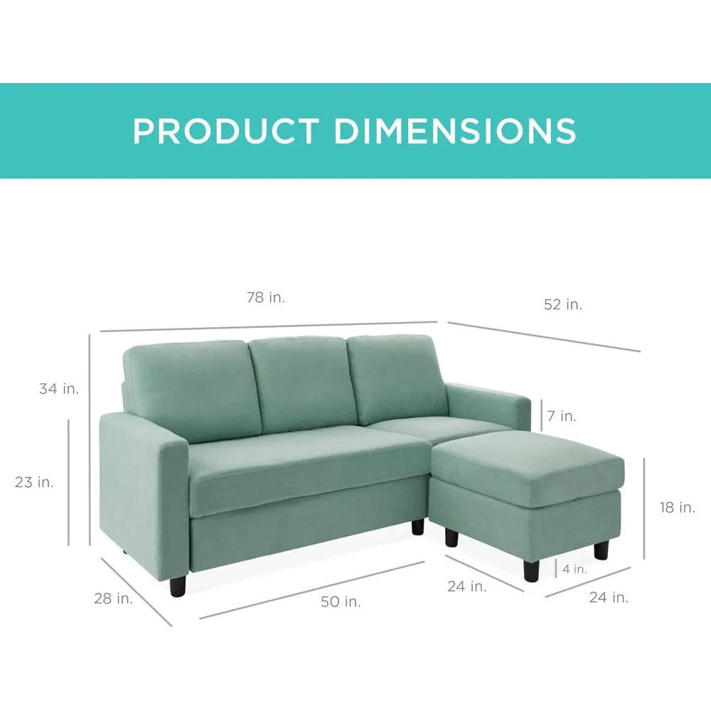 Modern Upholstered L-Shape Sectional Sofa with Chaise Lounge