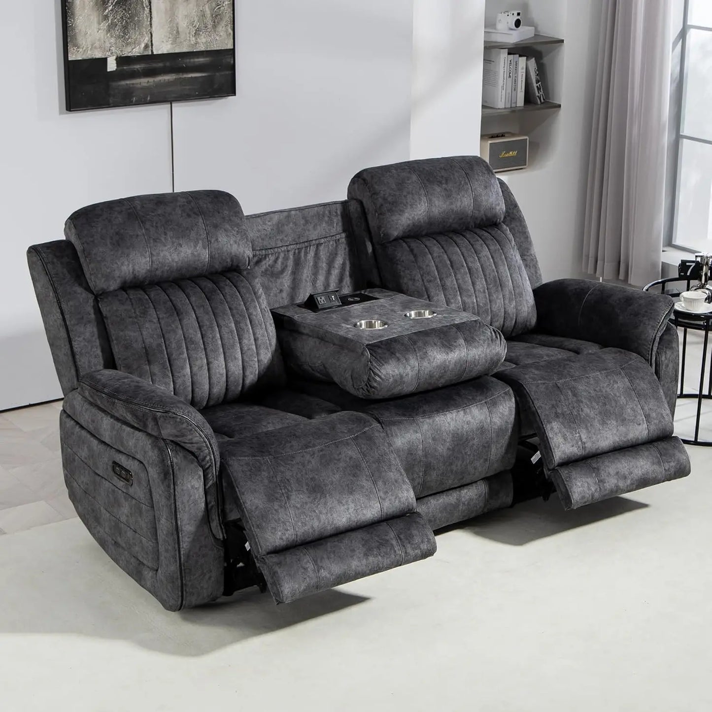 HUANZHUANG Zero Gravity Power Reclining Sofa USB Ports