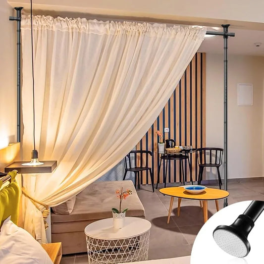 Heavy Duty No Drill Room Divider Curtain Rod System