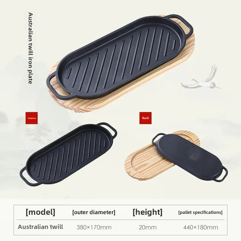 Commercial Grade Non-Stick Iron Pan for BBQ and Grilling