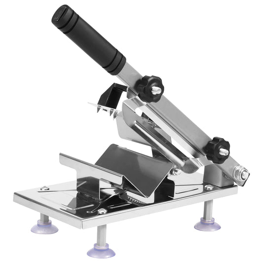 Stainless Steel Meat Slicer with Adjustable Thickness and Suction Cups