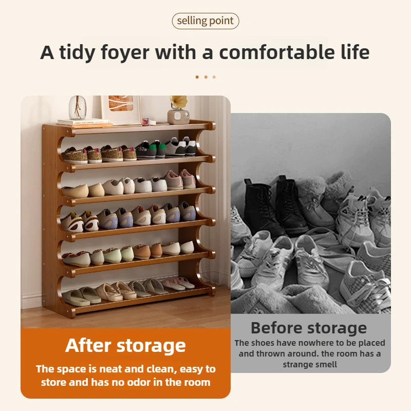 Modern Wooden Shoe Rack for Home and Dormitory Storage