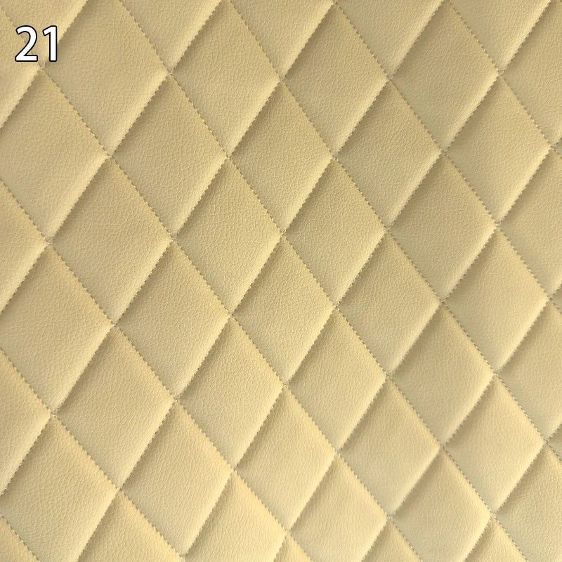 100x158cm Faux Leather Fabric Sponge Quilted Embroidered Car Interior Material and Home Decor PVC Fabric