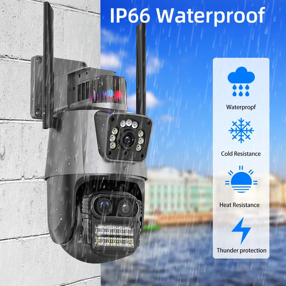 9MP Three Lens 8X Zoom WiFi PTZ XMEYE 10CH POE NVR Surveillance System with Two Way Audio CCTV Security Camera Video Surveillance Kit