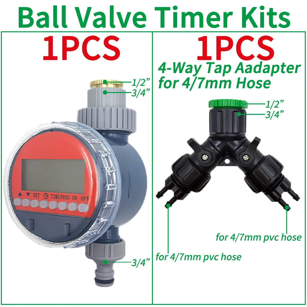 Oasis Ball Valve Irrigation Timer Automatic LCD Watering Electronic Water Tank Controller for Home Garden Greenhouse