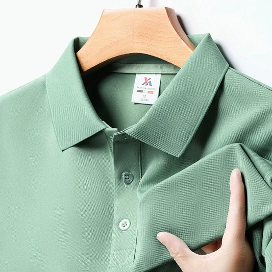 Men's Breathable Short Sleeved Polo Shirt for Summer Style