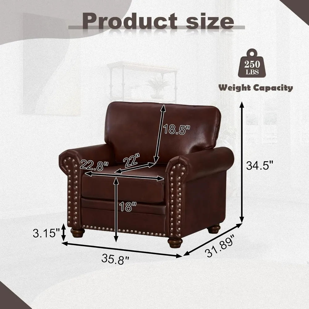Faux Leather Mid Century Modern Accent Chair for Stylish Living