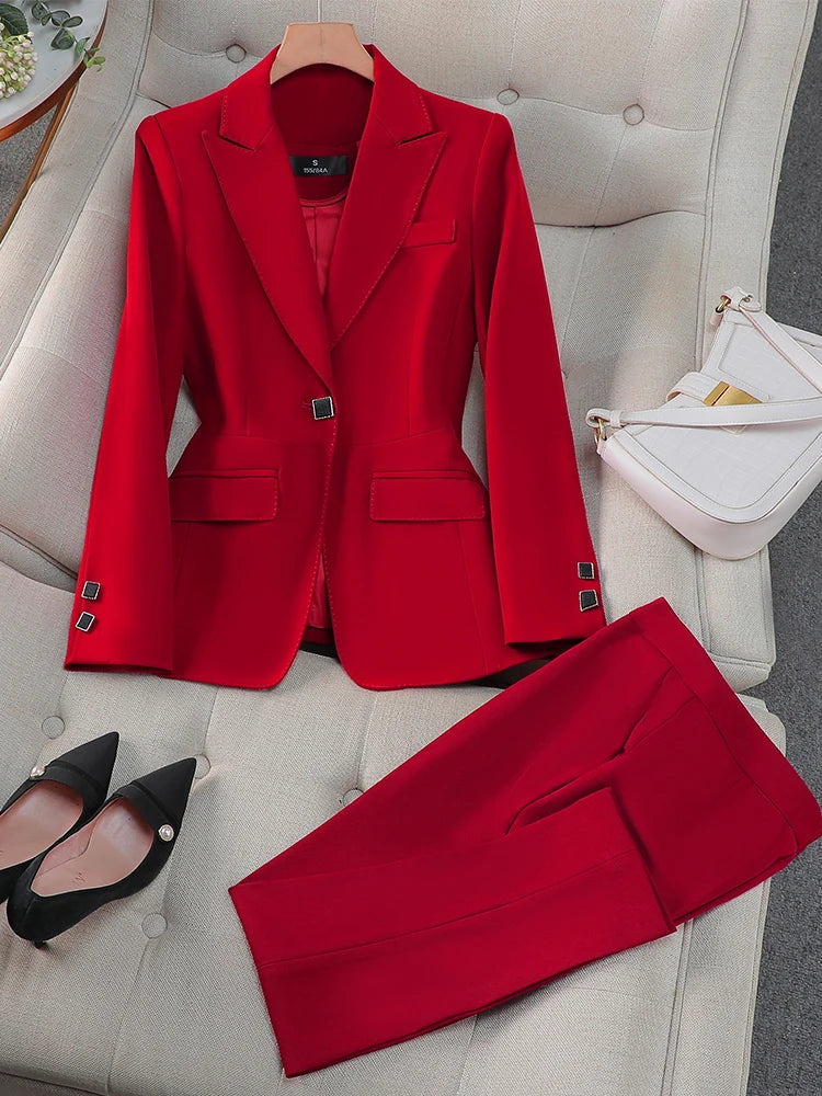 Elegant Women's Business Pant Suit for Office Wear