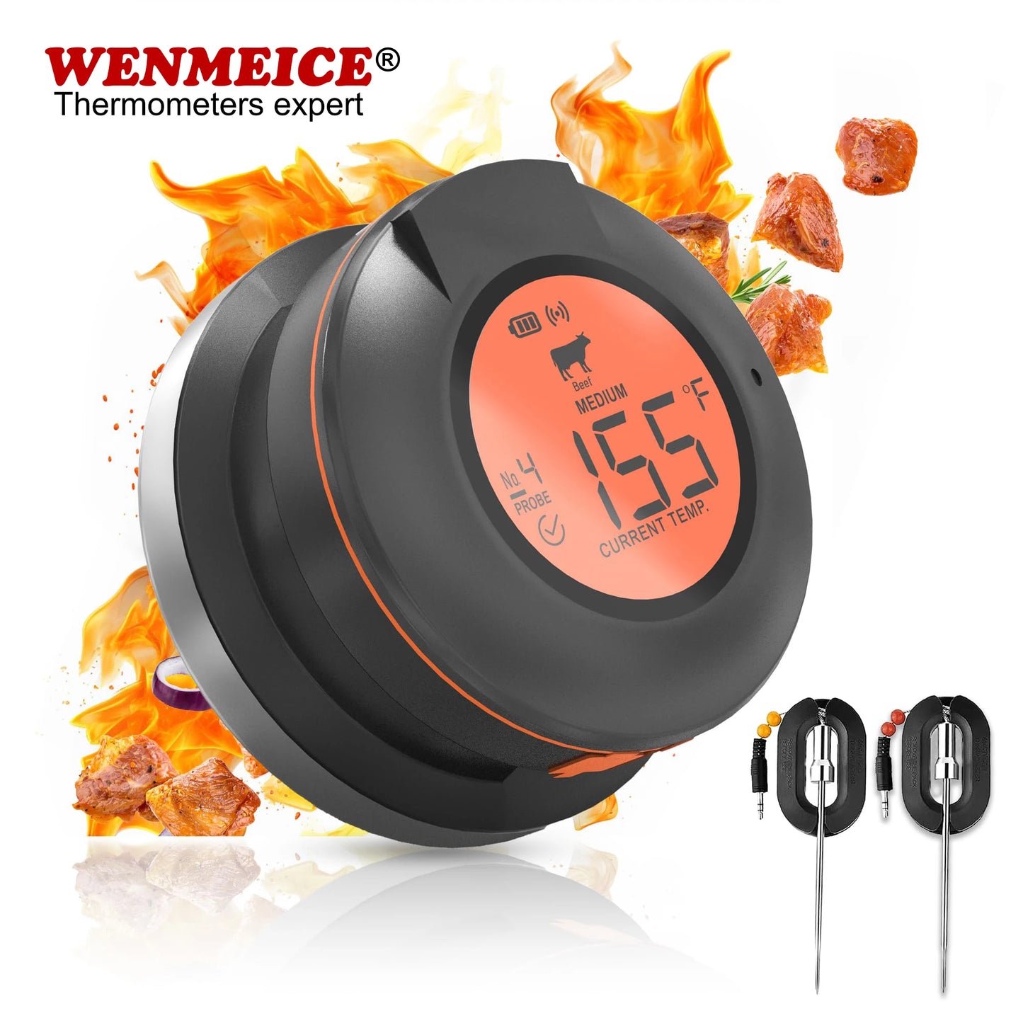 WENMEICE Wireless Meat Thermometer for BBQ and Oven Cooking