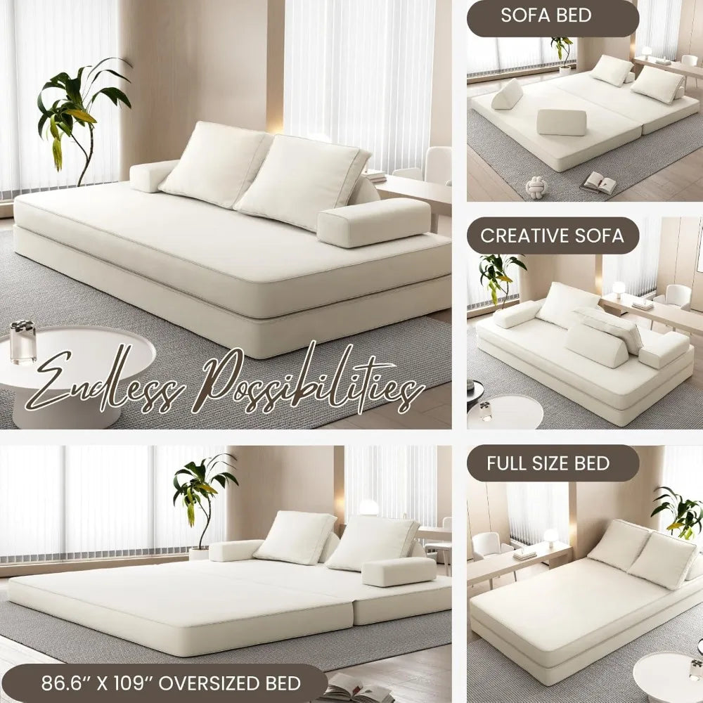 HUANZHUANG 3 In 1 Convertible Sofa Bed For Living Room