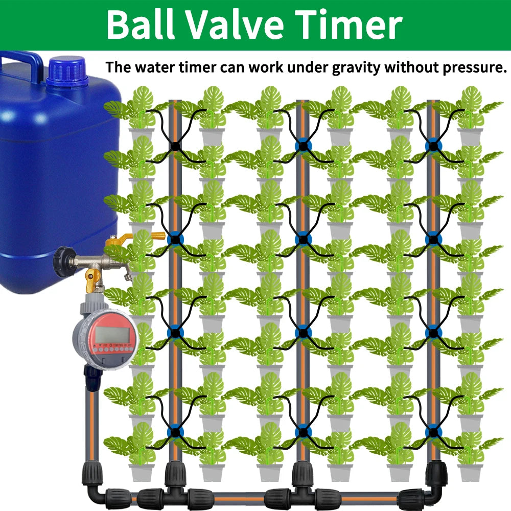 Oasis Ball Valve Irrigation Timer Automatic LCD Watering Electronic Water Tank Controller for Home Garden Greenhouse