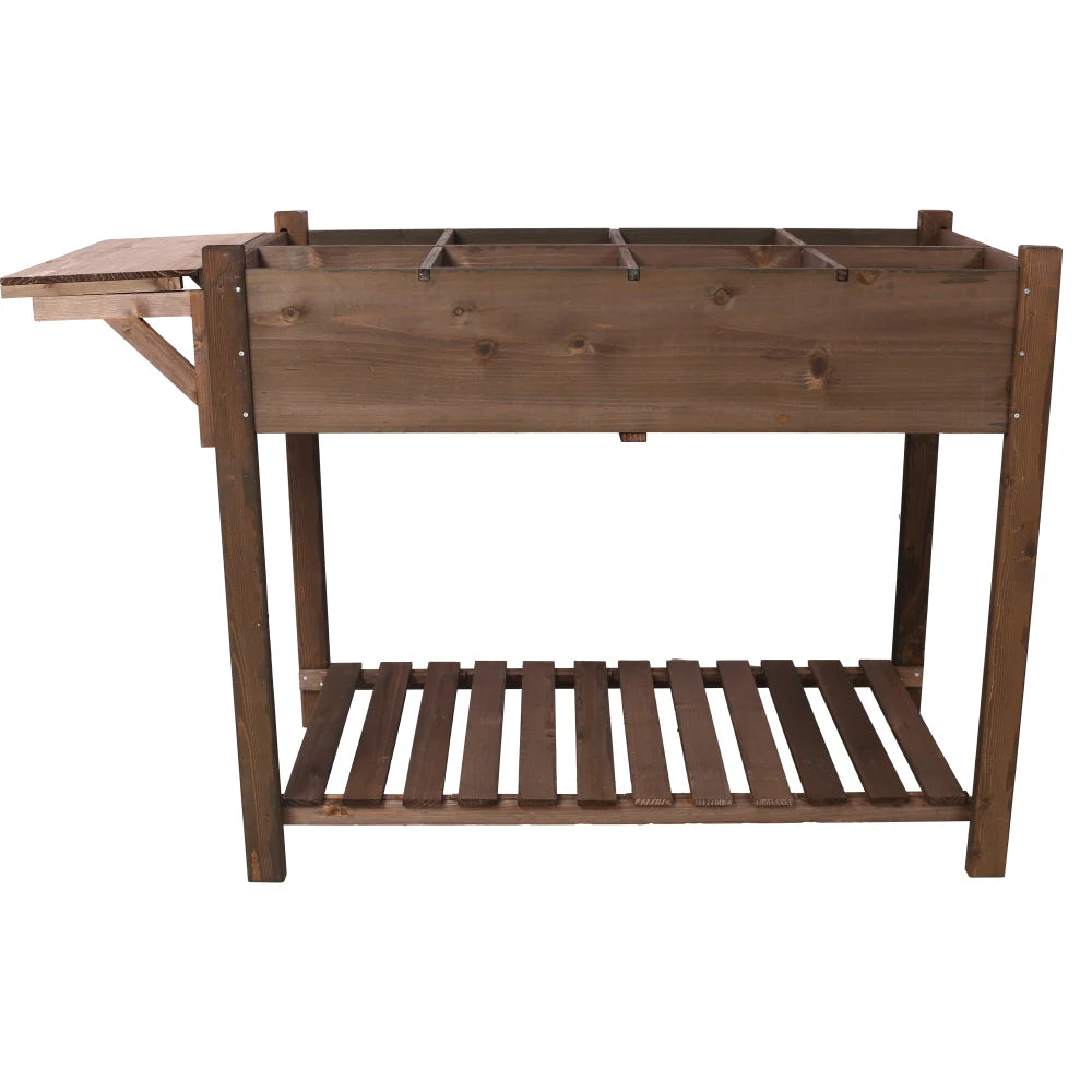 Hign-concerned Raised Garden Bed Wood Planter Stand Shelf