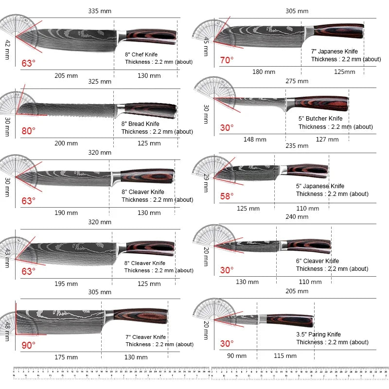 Damascus Style Chef Knife for Precision Slicing and Utility