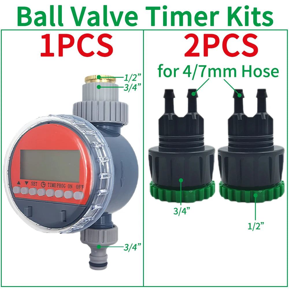 Oasis Ball Valve Irrigation Timer Automatic LCD Watering Electronic Water Tank Controller for Home Garden Greenhouse