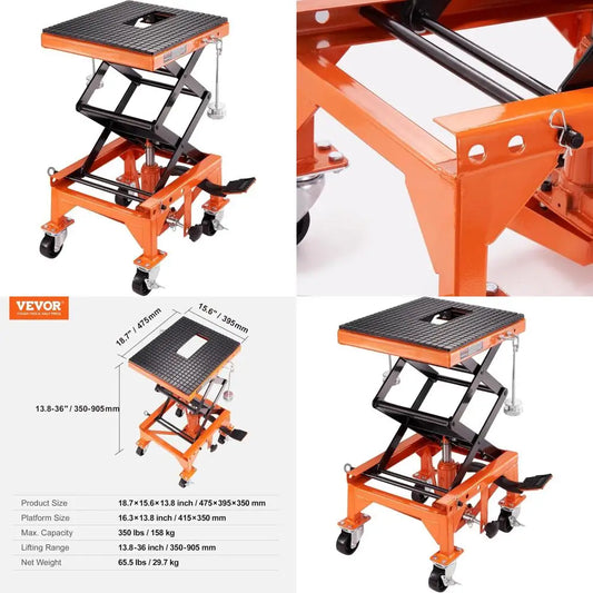 350 Lb Hydraulic Scissor Lift Table With Deck For ATVs