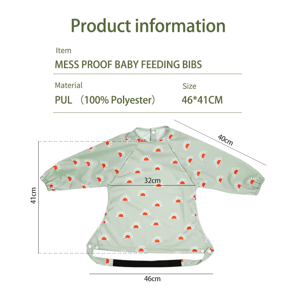 HappyFlute Waterproof Baby Feeding Bib with Snap Button Design