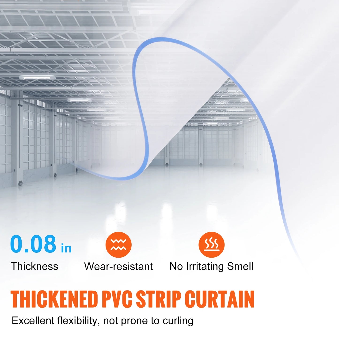 SucceBuy Clear PVC Strip Door Curtain for Walk In Coolers