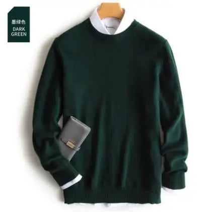 Mens V Neck Pullover Sweater Knit Cotton Wool Blend