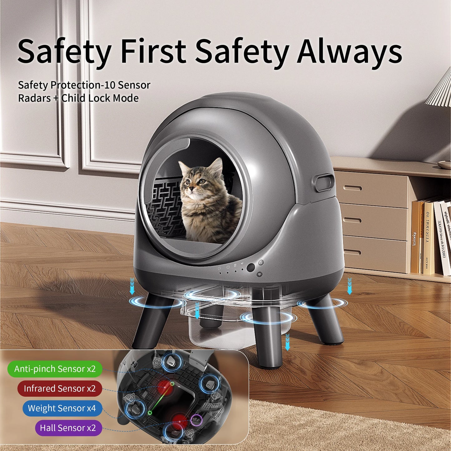 REDSASA Automatic Smart Cat Litter Box With APP Control