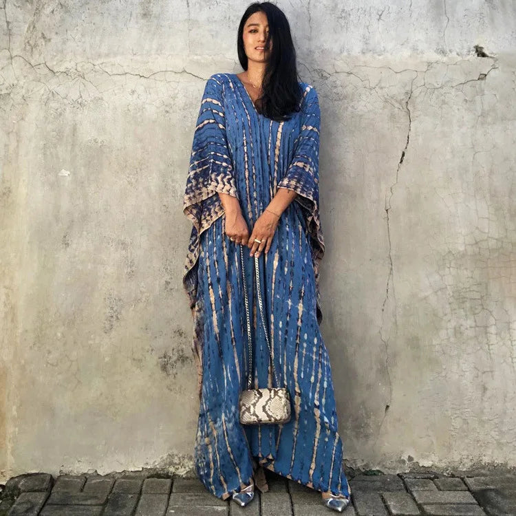Plus Size Women Beach Coverup Casual Kaftan Swimwear Dress