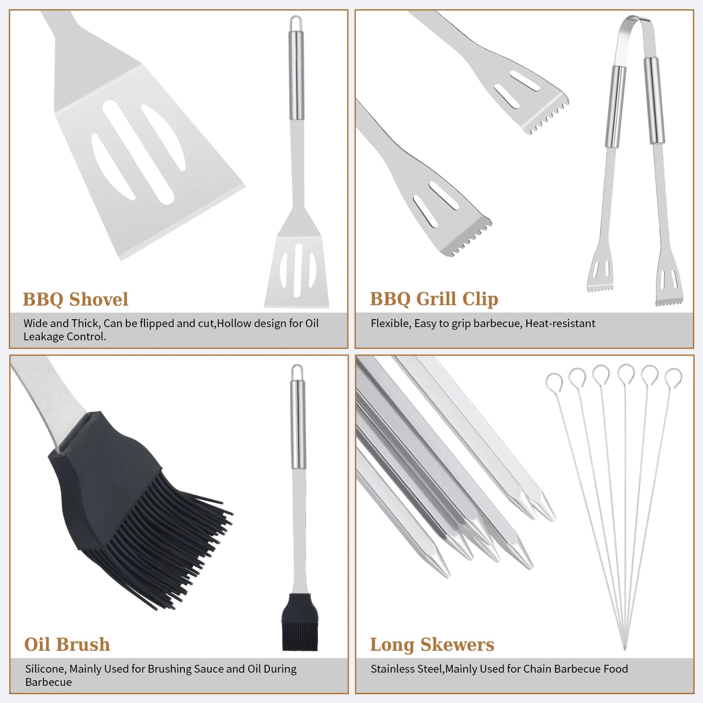 Guangdong Barbecue Utensils Set Heavy Duty Stainless Steel