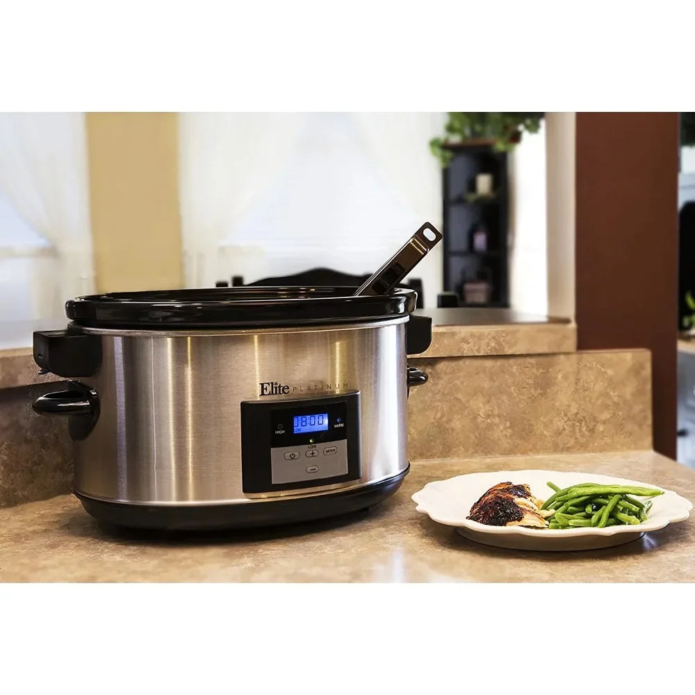 MST-900VXD 8.5 Quart Stainless Steel Programmable Slow Cooker With Locking Lid