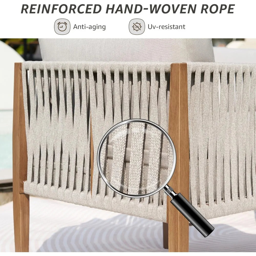 HUANZHUANG Outdoor Patio Deep Seating Set With Rope