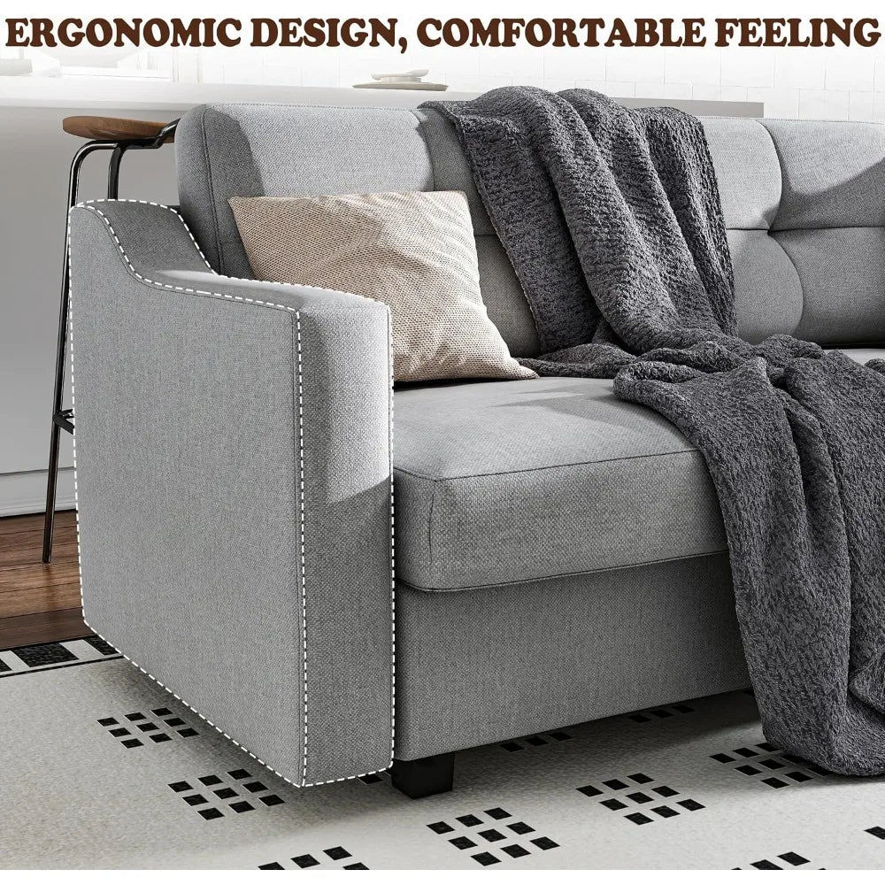 Huanzhuang Luxury Convertible Sectional Sofa Shaped 5 Seat