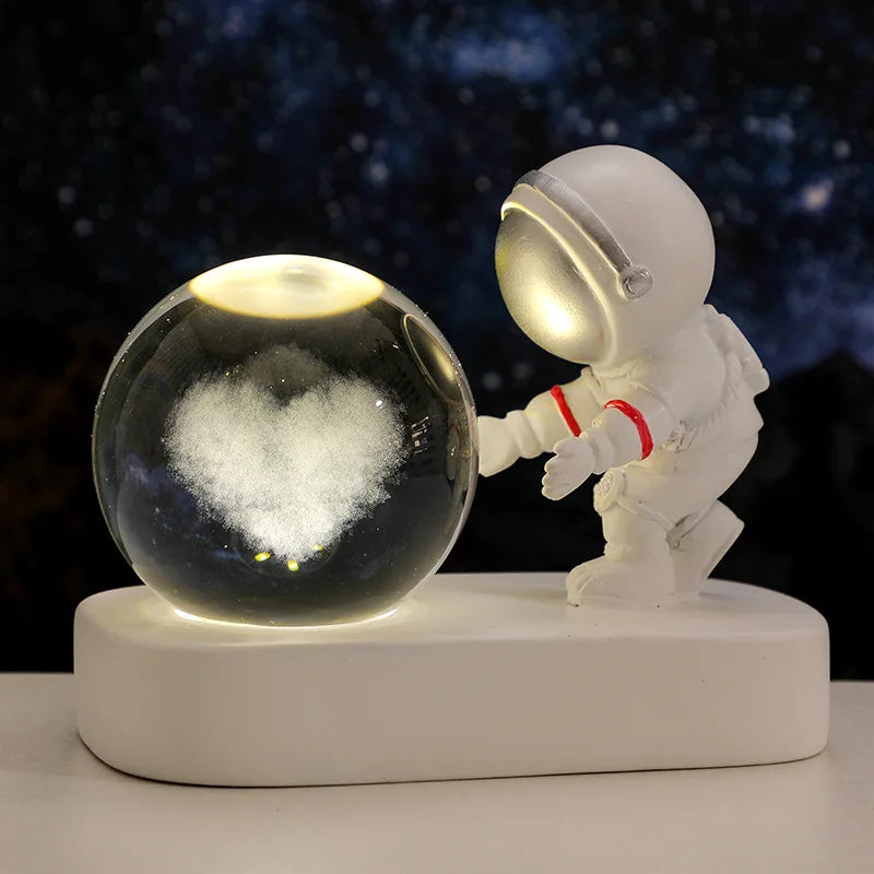 Creative 3D Astronaut Crystal Ball Night Light for Kids