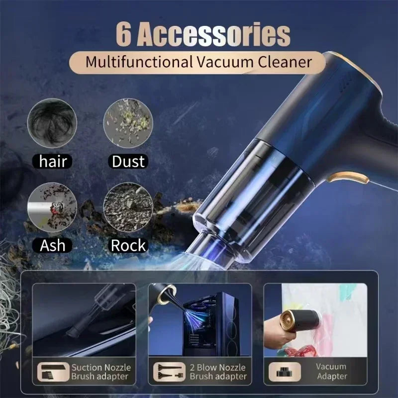 Cordless Mini Car Vacuum Cleaner 4 in 1 Powerful Tool
