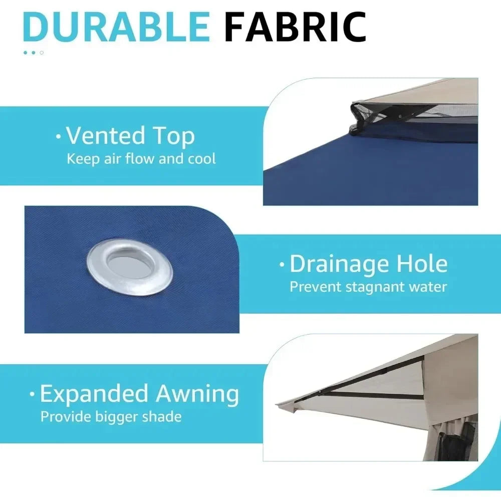 Frame Pop Up Gazebo Outdoor Awning Tent With Mosquito Net