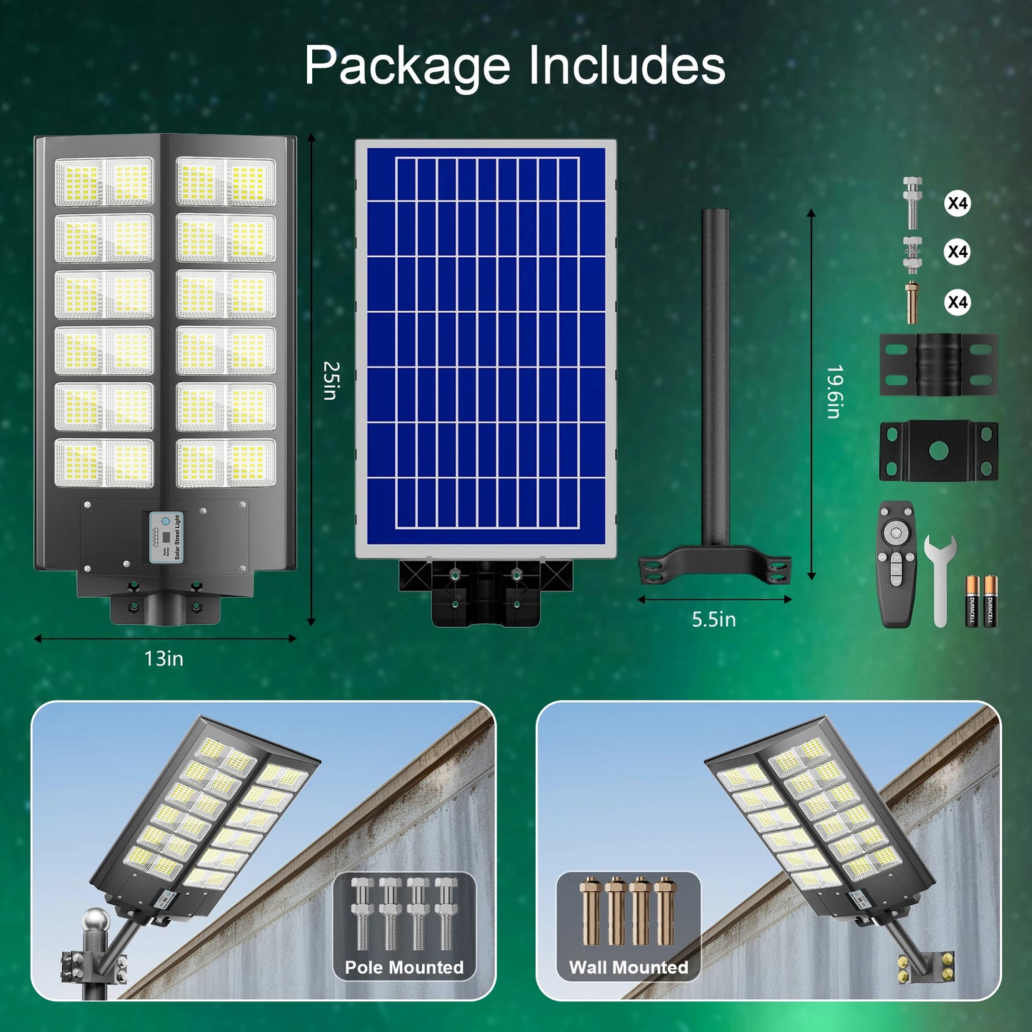Solar Street Lights Outdoor With Motion Sensor And Remote Control