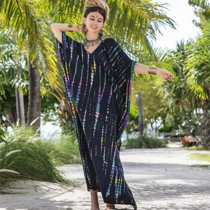 Plus Size Women Beach Coverup Casual Kaftan Swimwear Dress