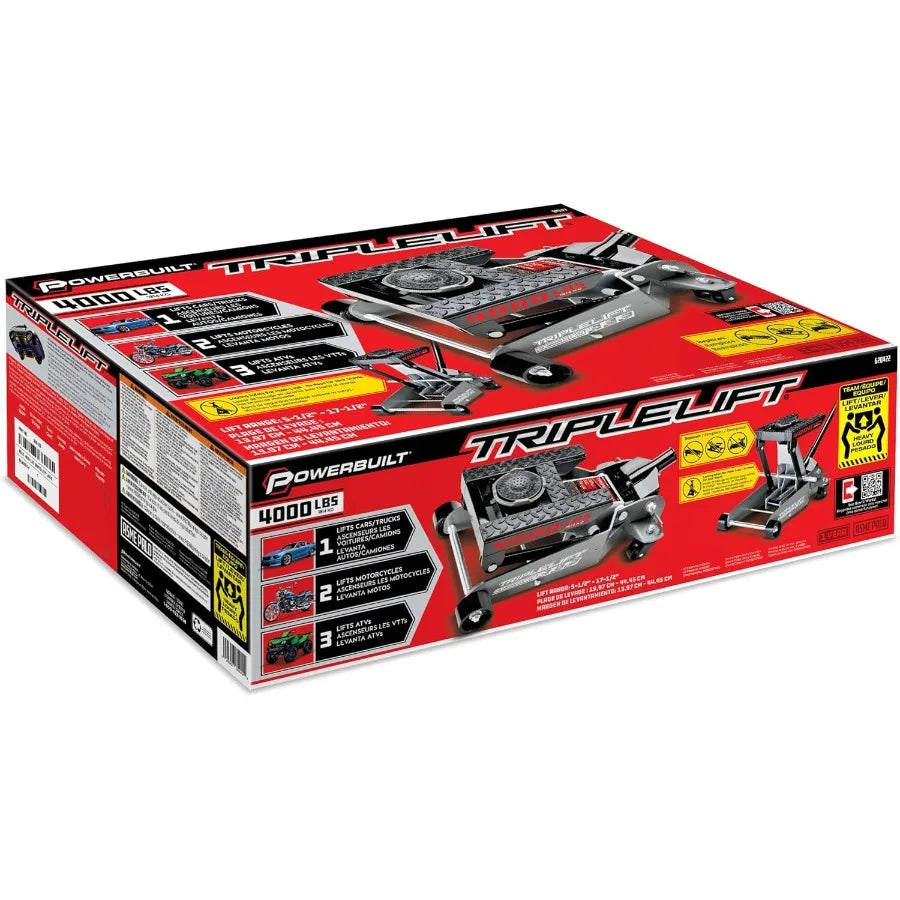 Floor Jack For Cars Trucks Motorcycles And ATVs With Triple Lift