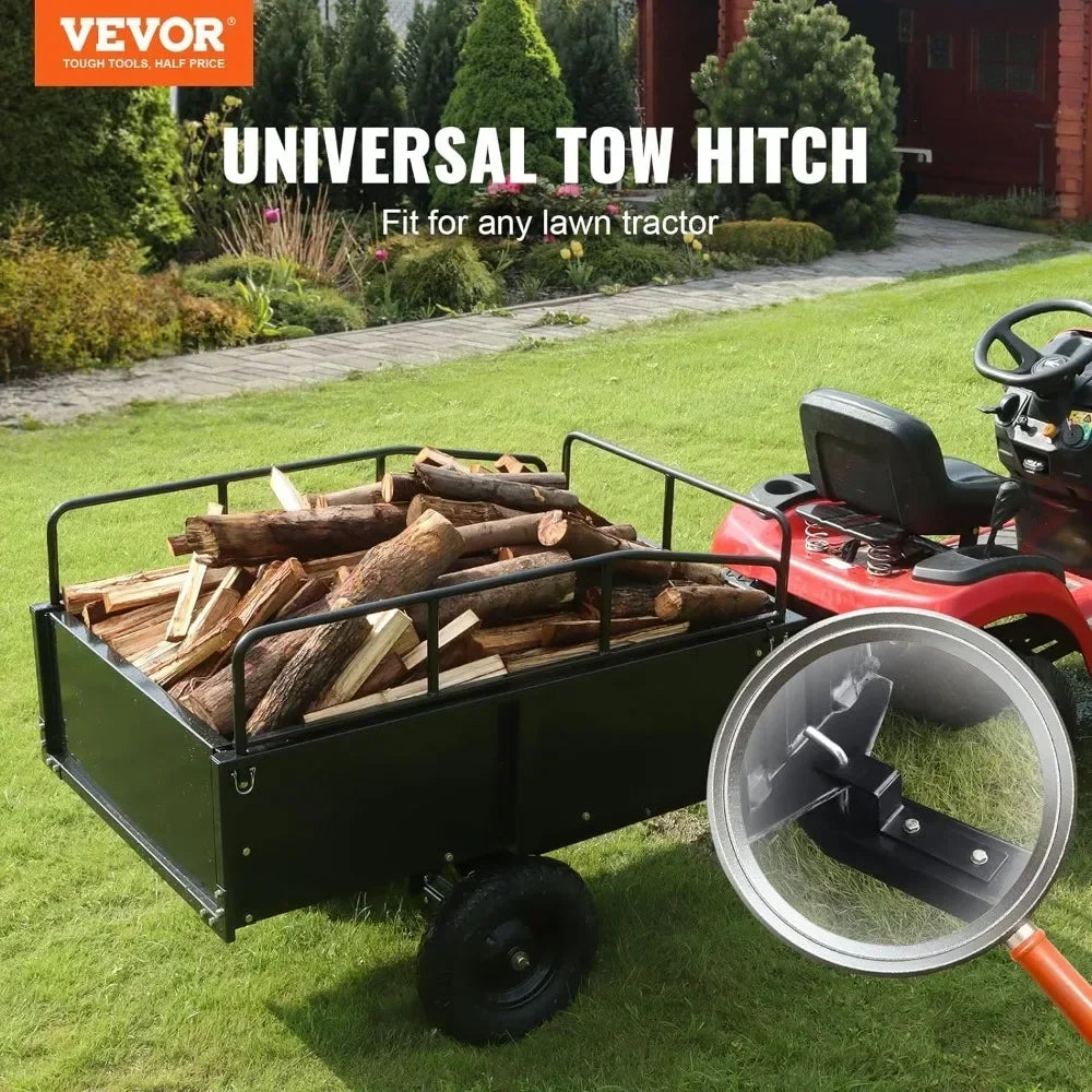 Heavy Duty ATV Trailer Dump Cart for Garden and Utility Use