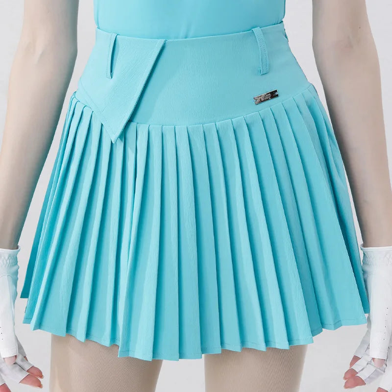 WH Light Snow Women Golf Sport TShirt Pleated Skirt