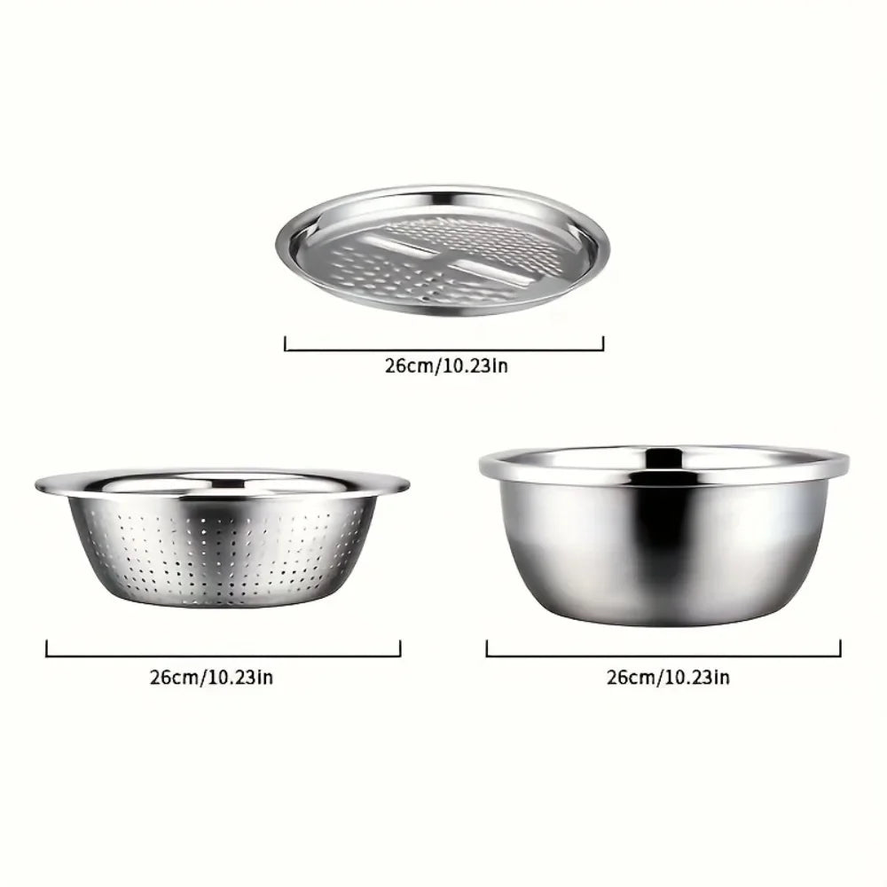 Multi-Function Stainless Steel Vegetable Grater And Drain Basket