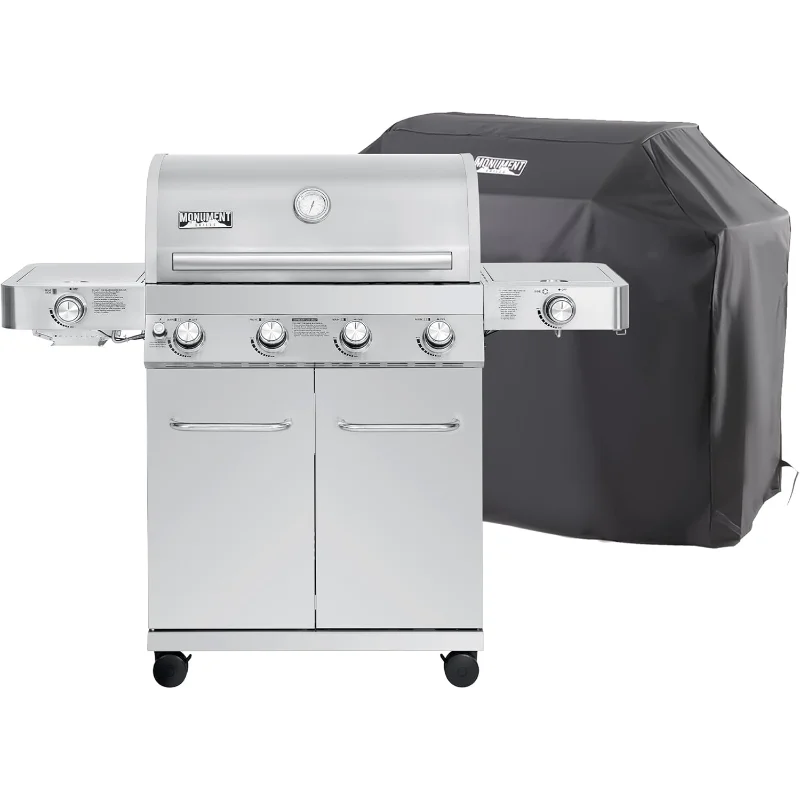 Monument Grills 4-Burner Propane Gas Grill With BBQ Cover