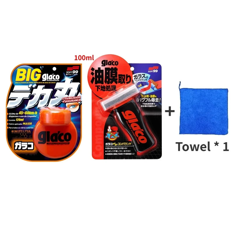 120ML Soft99 Glaco Japan Anti Rain Coating for Car Glass Hydrophobic Anti-rain Liquid Windshield Mirror Mask Auto Chemical