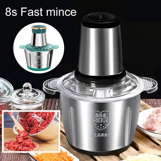 Stainless Steel Electric Meat Grinder and Food Processor Chopper