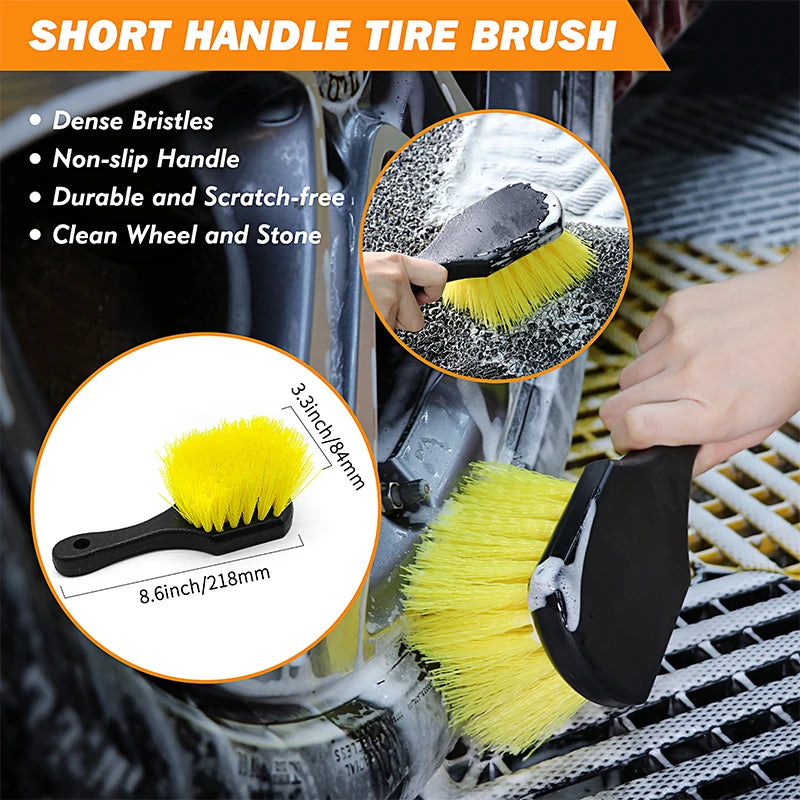 Car Detailing Brush Kit for Wheels and Interior Cleaning