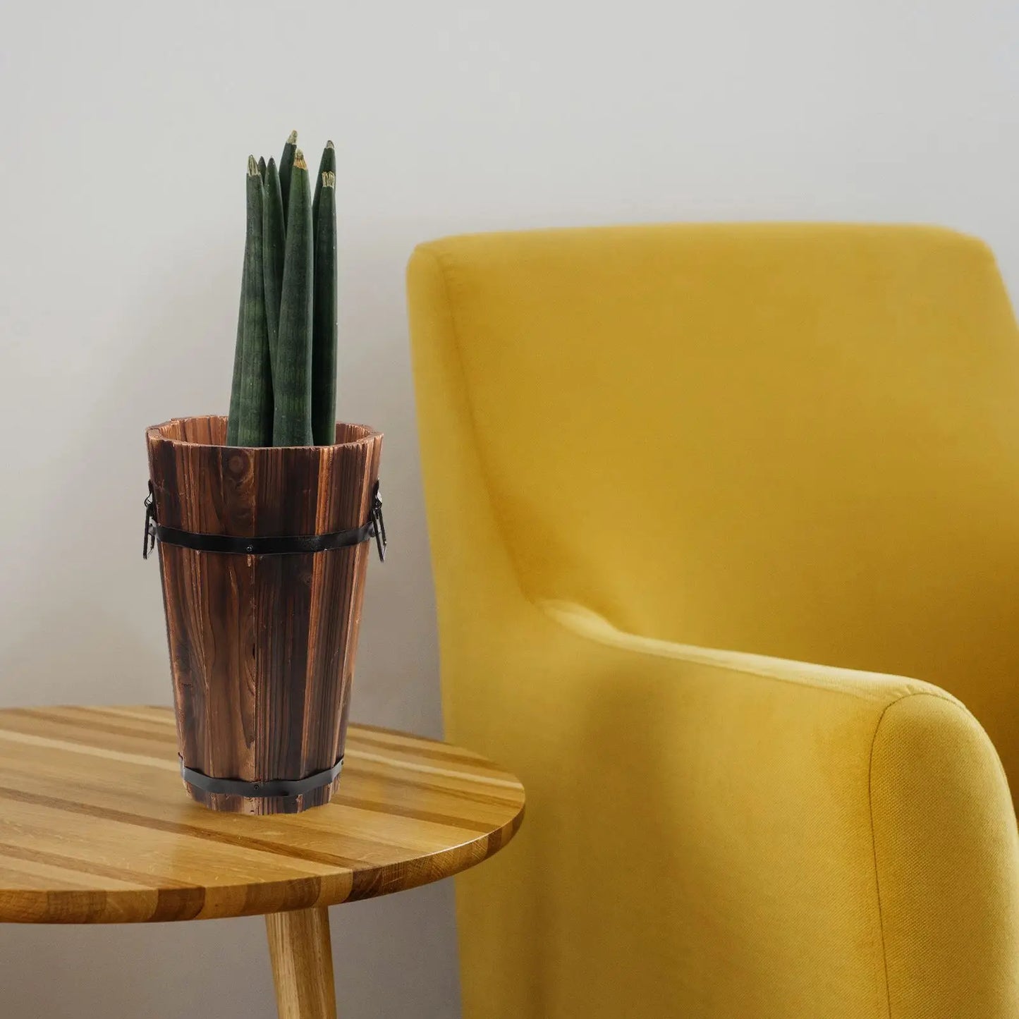 Choice Round Wooden Flower Pot for Succulents and Home Decor