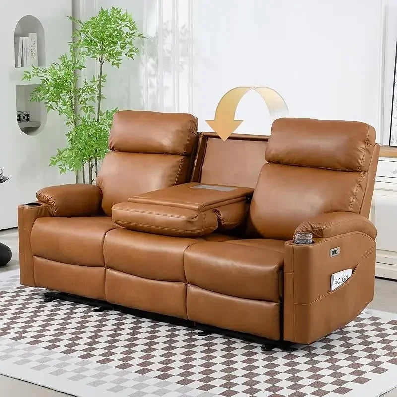 RPD4-3 Exceptionally UltraPremium Recliner PU Leather HomeTheater Sofa With FlipBack