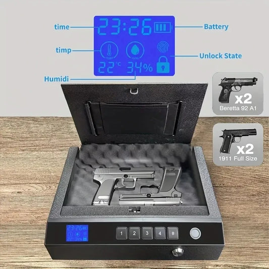 Home Quick Access Lock Box with Multiple Unlock Methods