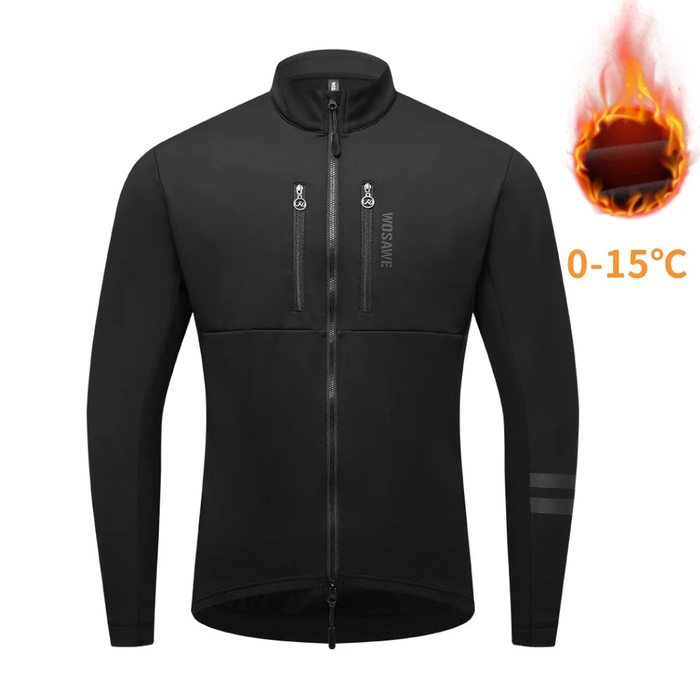 WOSAWE Windproof Winter Thermal Fleece Cycling Jacket For Men Women