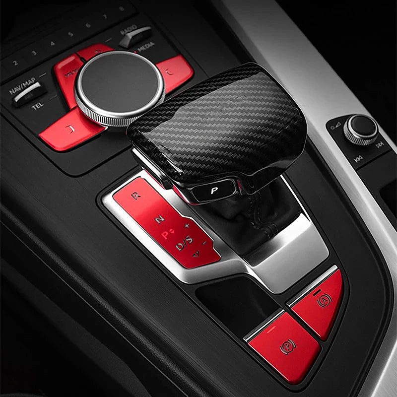 Aluminum Alloy Gear Shift Button Decals for Audi A4