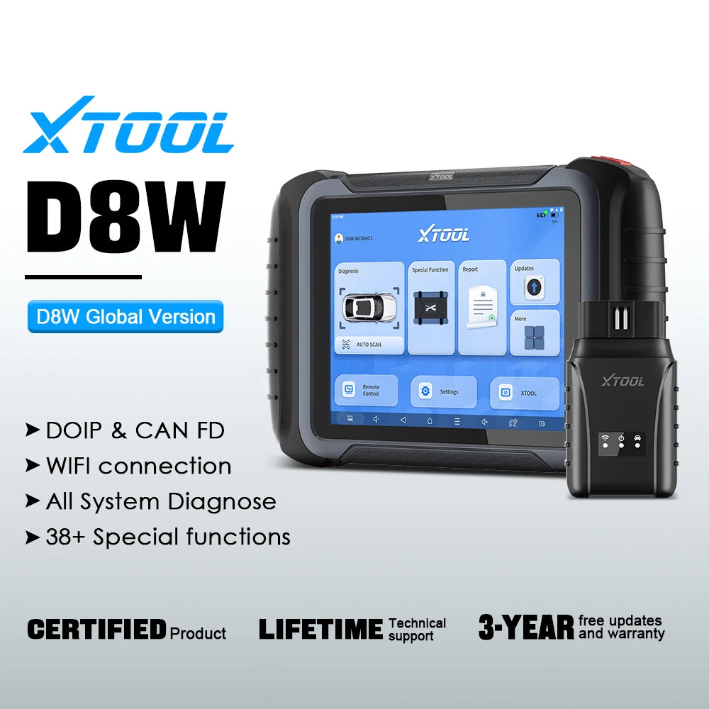 XTOOL D8W BT Diagnostic Tool ECU Coding CANFD DOIP VAG Guided Automotive Scanner Topology Mapping Active Test Automotive Tools